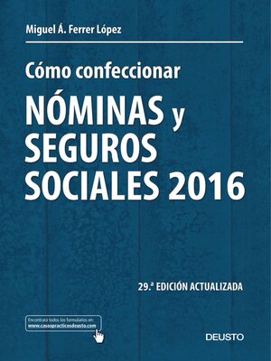 cover image of Cómo confeccionar nóminas y seguros sociales 2016